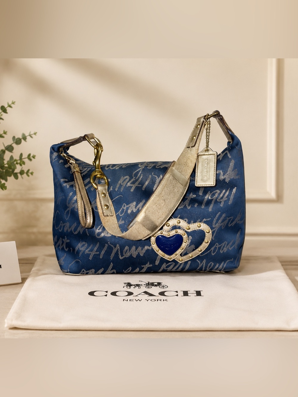 RARE Coach Y2K Graffiti Heart Hobo Shoulder Bag F17472